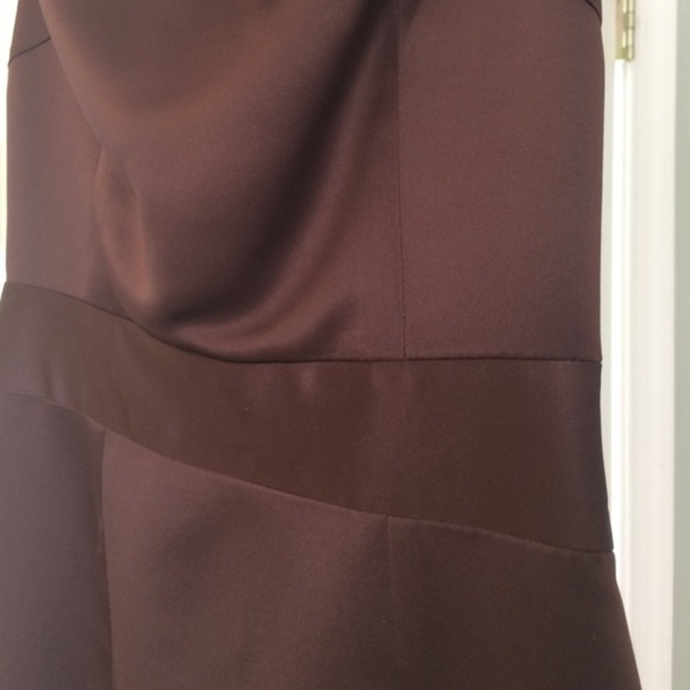 Aria Off Shoulder Satin T-Length Cocktail Dress - Picture 2 of 3